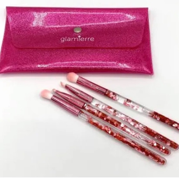 Glamierre Pink Makeup Brush Set of 4 - Picture 3 of 11